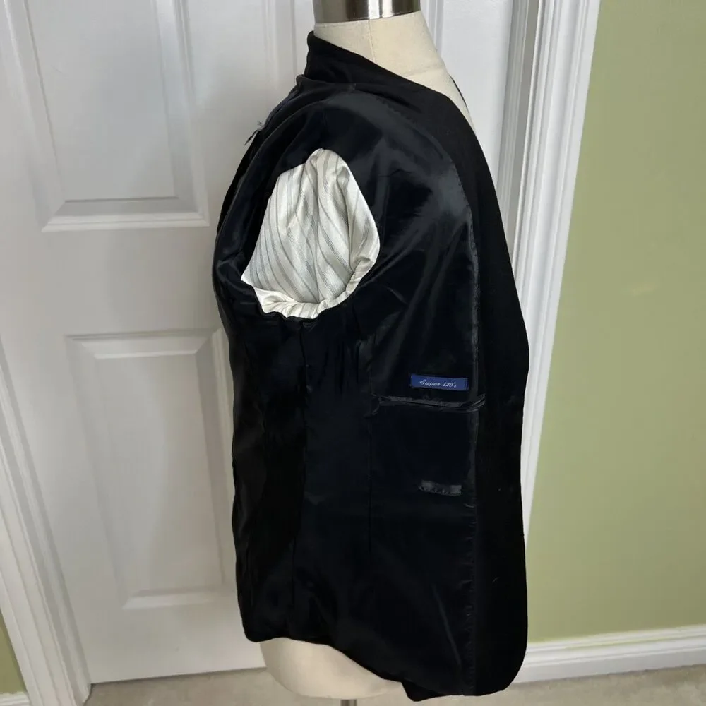 J. Crew Super 120s Blazer Womens Size 4 Black 100% Wool Lined Two Button Jacket